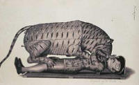 Drawing of Tipu Sultan's famous mechanical tiger